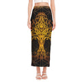 Yggdrasil Tree Of Life Print Side Slit Maxi Skirt