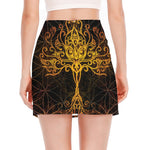 Yggdrasil Tree Of Life Print Side Slit Mini Skirt