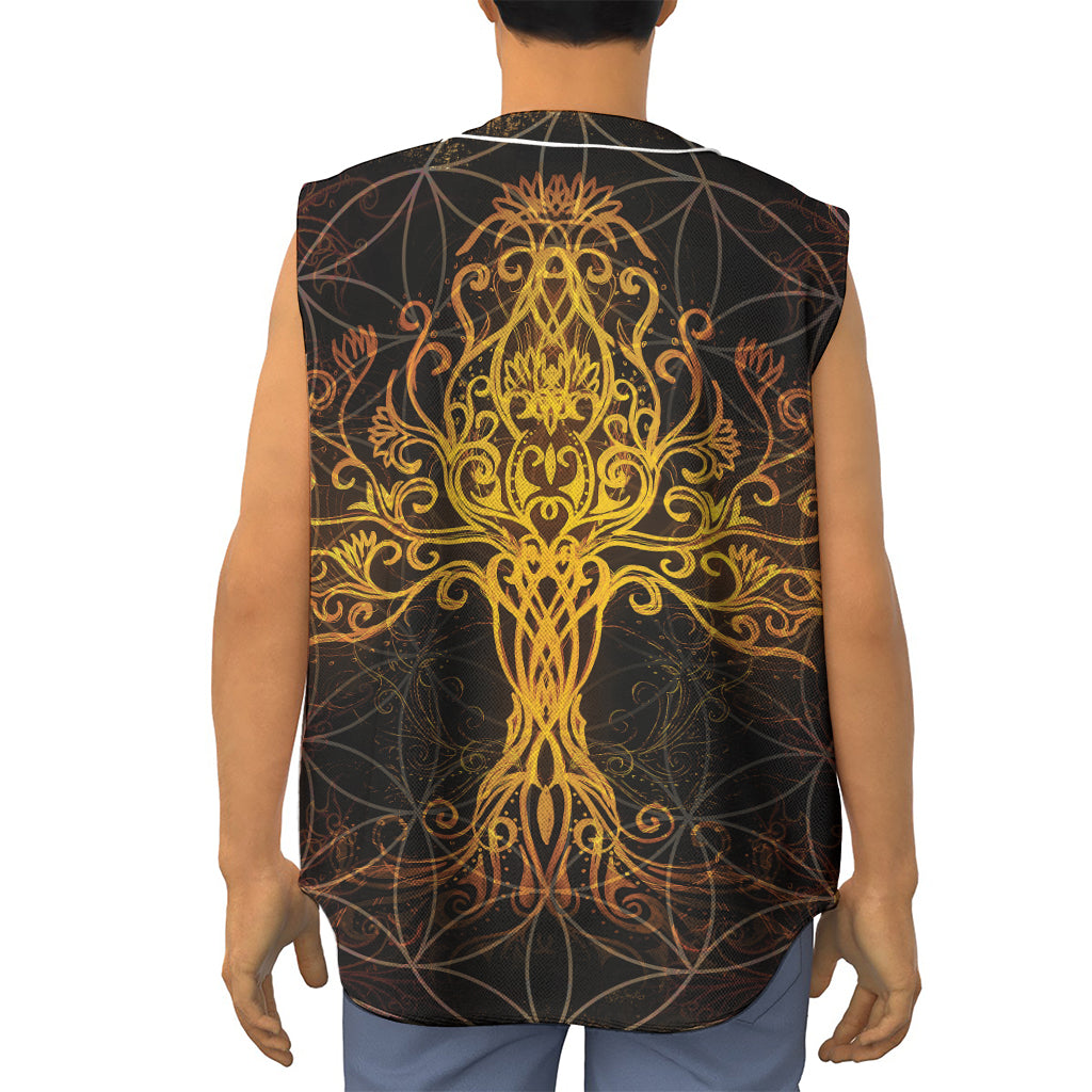 Yggdrasil Tree Of Life Print Sleeveless Baseball Jersey