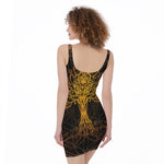 Yggdrasil Tree Of Life Print Sleeveless Bodycon Dress