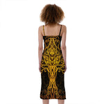 Yggdrasil Tree Of Life Print Slim Fit Midi Cami Dress
