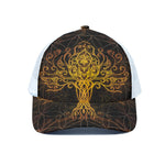 Yggdrasil Tree Of Life Print White Mesh Trucker Cap