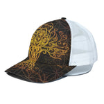 Yggdrasil Tree Of Life Print White Mesh Trucker Cap