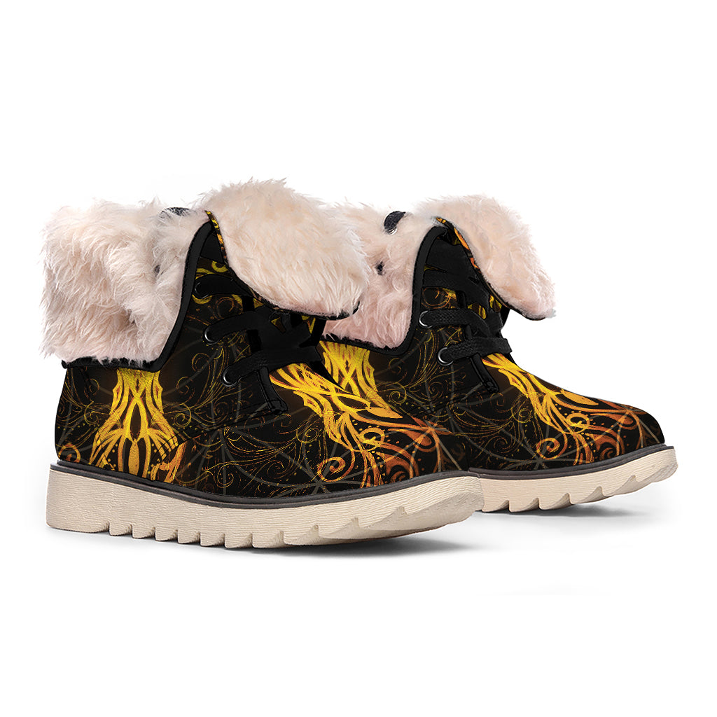 Yggdrasil Tree Of Life Print Winter Boots