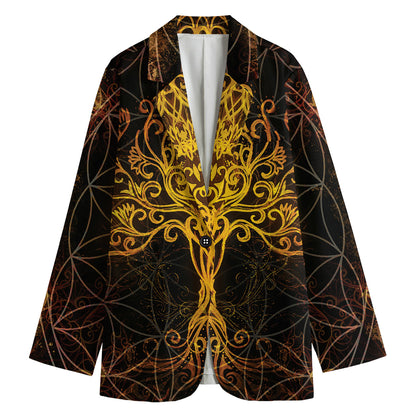 Yggdrasil Tree Of Life Print Women's Blazer