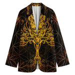 Yggdrasil Tree Of Life Print Women's Cotton Blazer