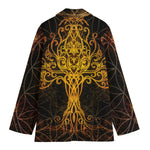 Yggdrasil Tree Of Life Print Women's Cotton Blazer