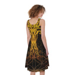 Yggdrasil Tree Of Life Print Women's Sleeveless Dress