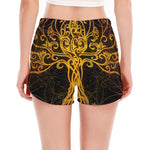 Yggdrasil Tree Of Life Print Women's Split Running Shorts