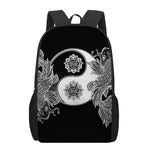 Yin And Yang Koi Carp Fish Print 17 Inch Backpack
