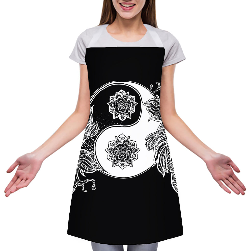 Yin And Yang Koi Carp Fish Print Adjustable Apron