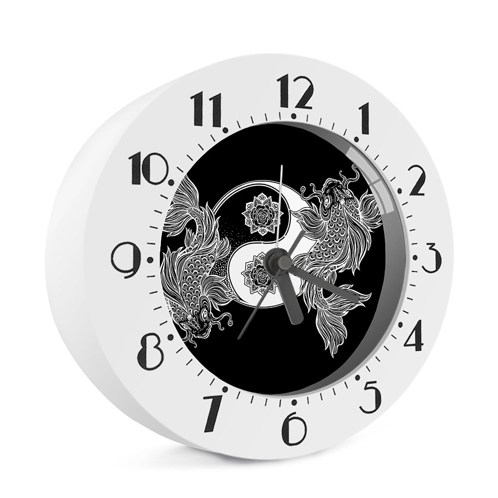 Yin And Yang Koi Carp Fish Print Alarm Clock