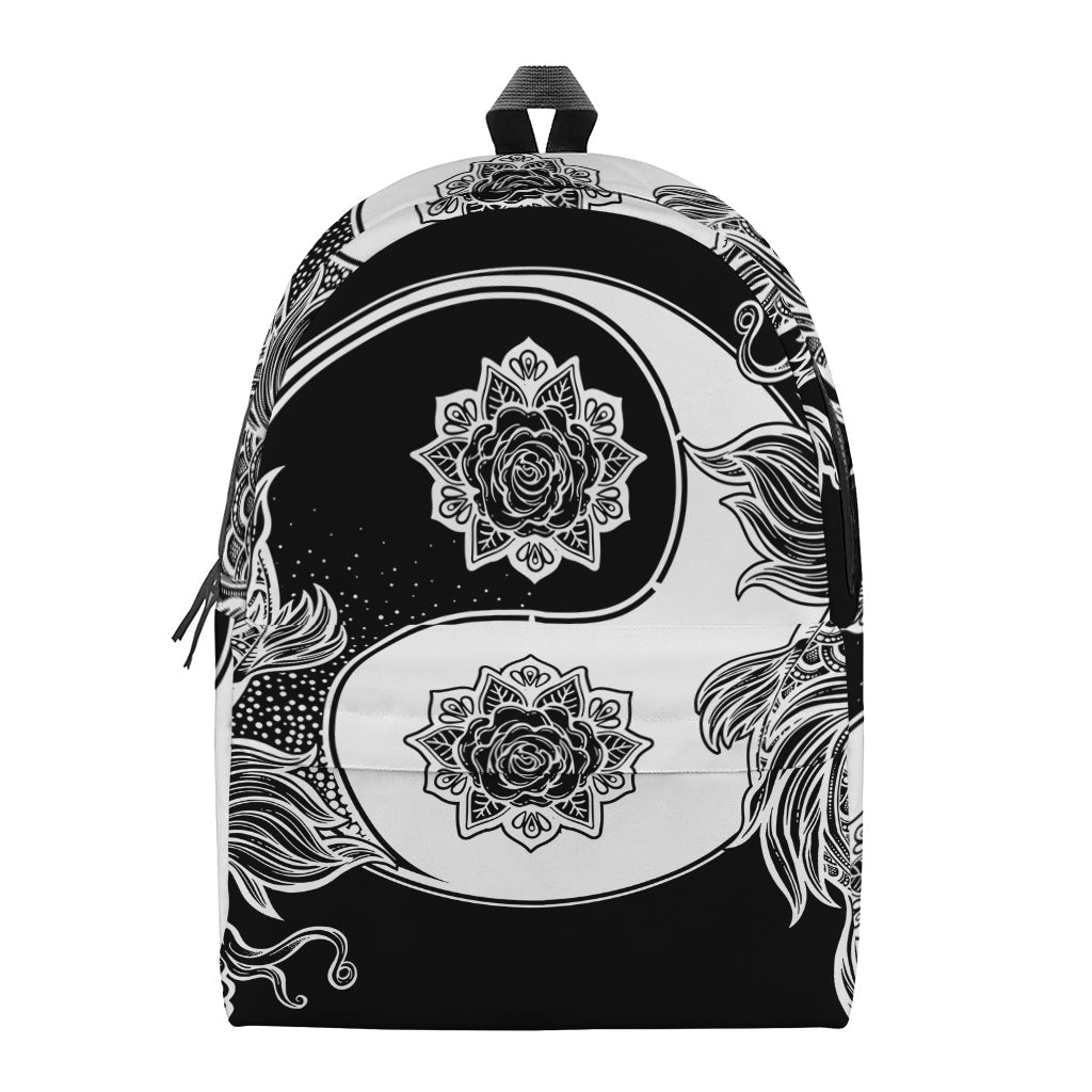 Yin And Yang Koi Carp Fish Print Backpack