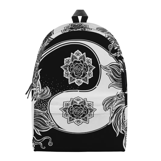 Yin And Yang Koi Carp Fish Print Backpack