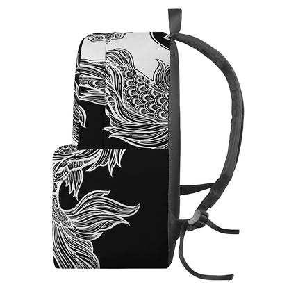 Yin And Yang Koi Carp Fish Print Backpack