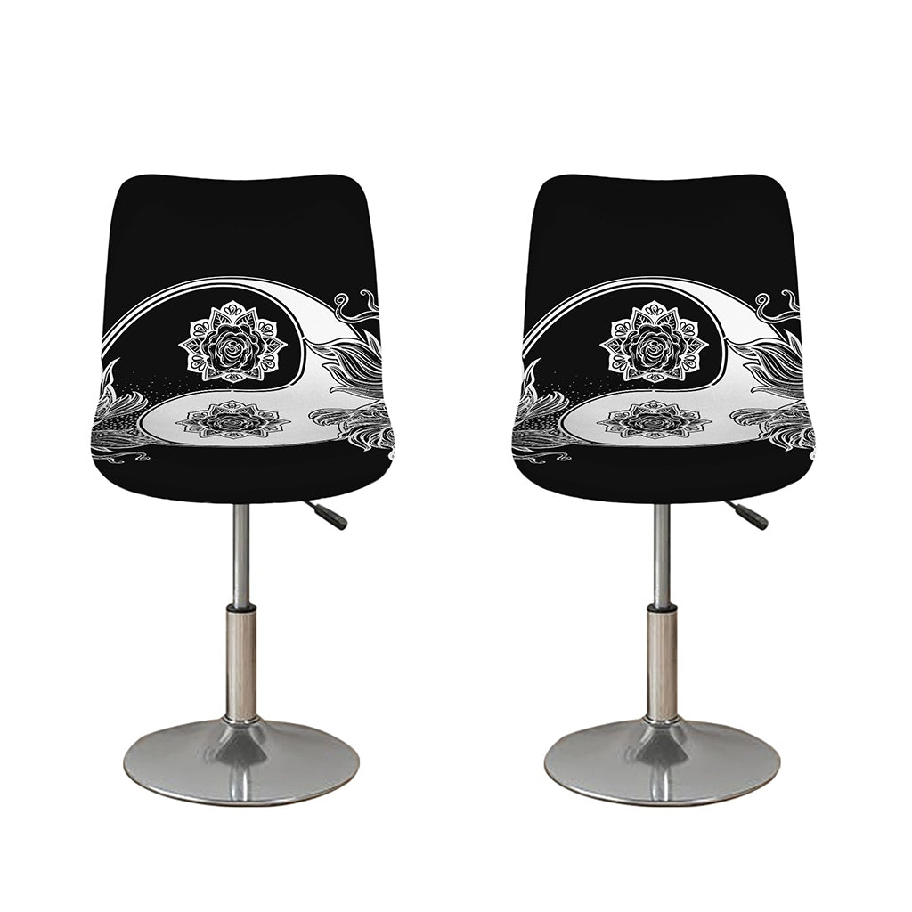 Yin And Yang Koi Carp Fish Print Bar Stool Covers