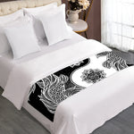Yin And Yang Koi Carp Fish Print Bed Runner