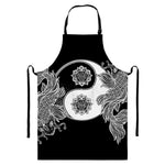 Yin And Yang Koi Carp Fish Print Bib Apron With Pocket