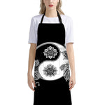 Yin And Yang Koi Carp Fish Print Bib Apron With Pocket