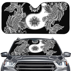 Yin And Yang Koi Carp Fish Print Car Windshield Sun Shade