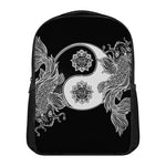 Yin And Yang Koi Carp Fish Print Casual Backpack