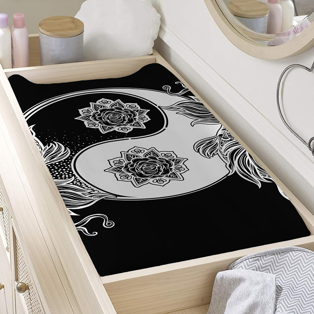 Yin And Yang Koi Carp Fish Print Changing Pad Cover