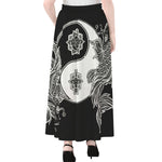 Yin And Yang Koi Carp Fish Print Chiffon Maxi Skirt