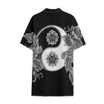 Yin And Yang Koi Carp Fish Print Cotton Hawaiian Shirt