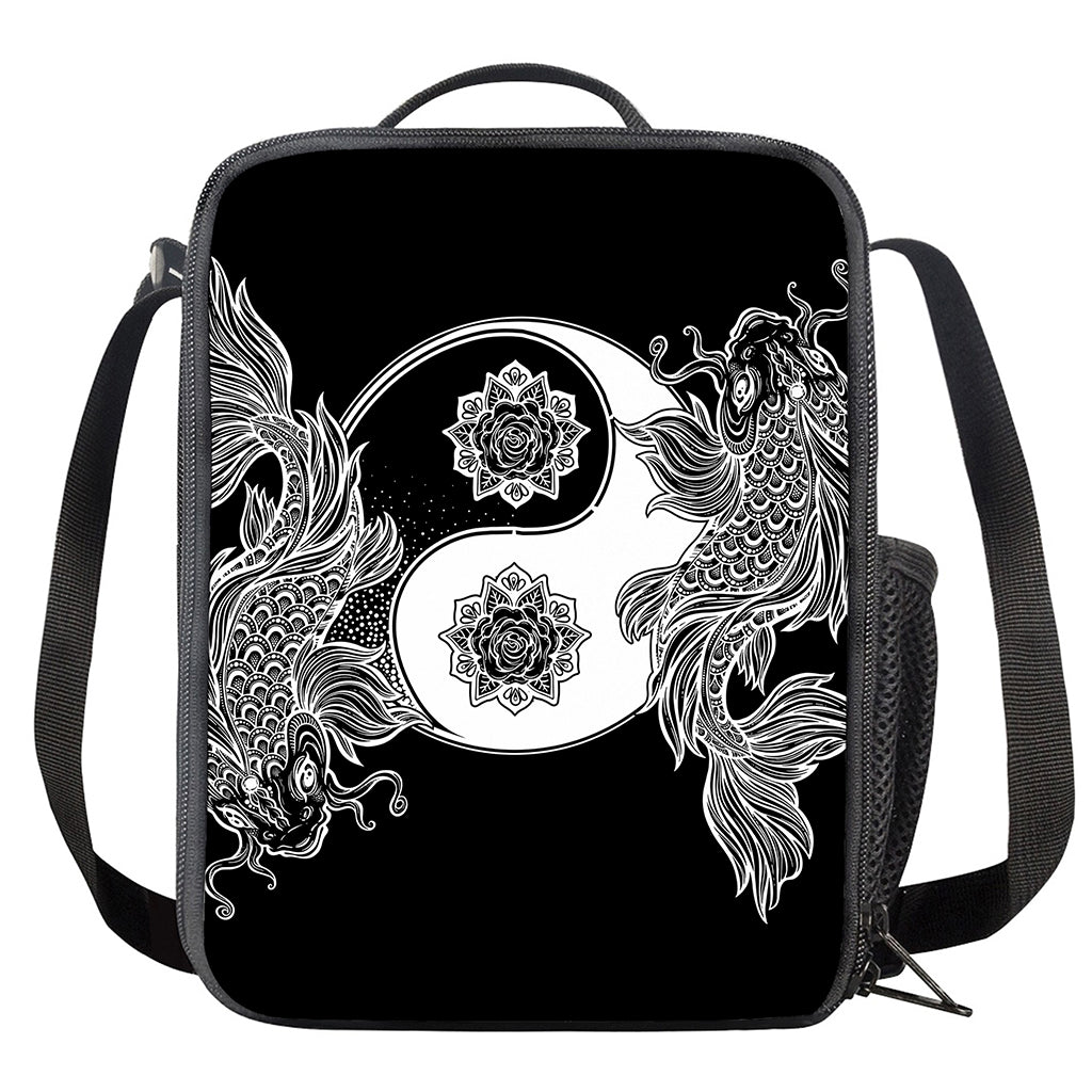 Yin And Yang Koi Carp Fish Print Crossbody Lunch Bag