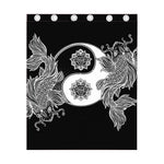Yin And Yang Koi Carp Fish Print Curtain