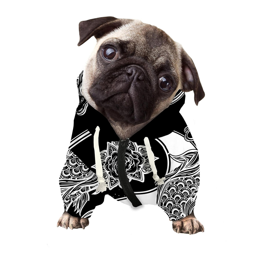 Yin And Yang Koi Carp Fish Print Dog Zip Up Hoodie
