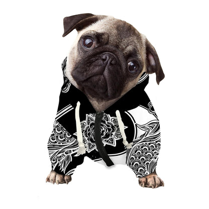 Yin And Yang Koi Carp Fish Print Dog Zip Up Hoodie