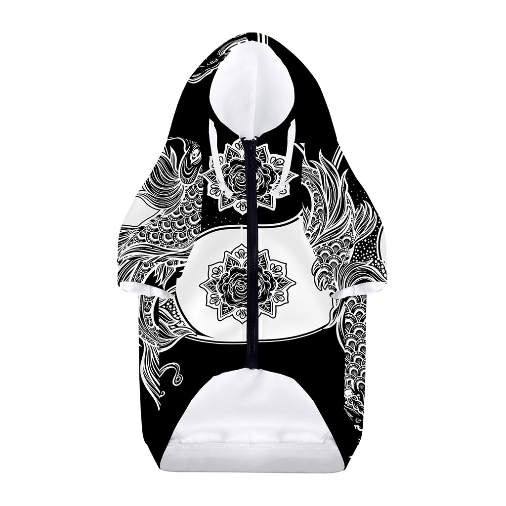 Yin And Yang Koi Carp Fish Print Dog Zip Up Hoodie