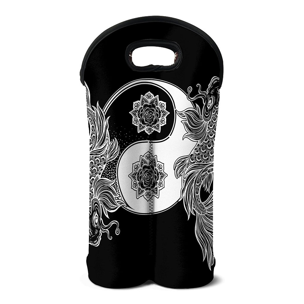 Yin And Yang Koi Carp Fish Print Double Neoprene Wine Tote