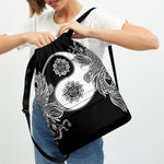 Yin And Yang Koi Carp Fish Print Drawstring Backpack