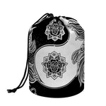 Yin And Yang Koi Carp Fish Print Drawstring Makeup Bag
