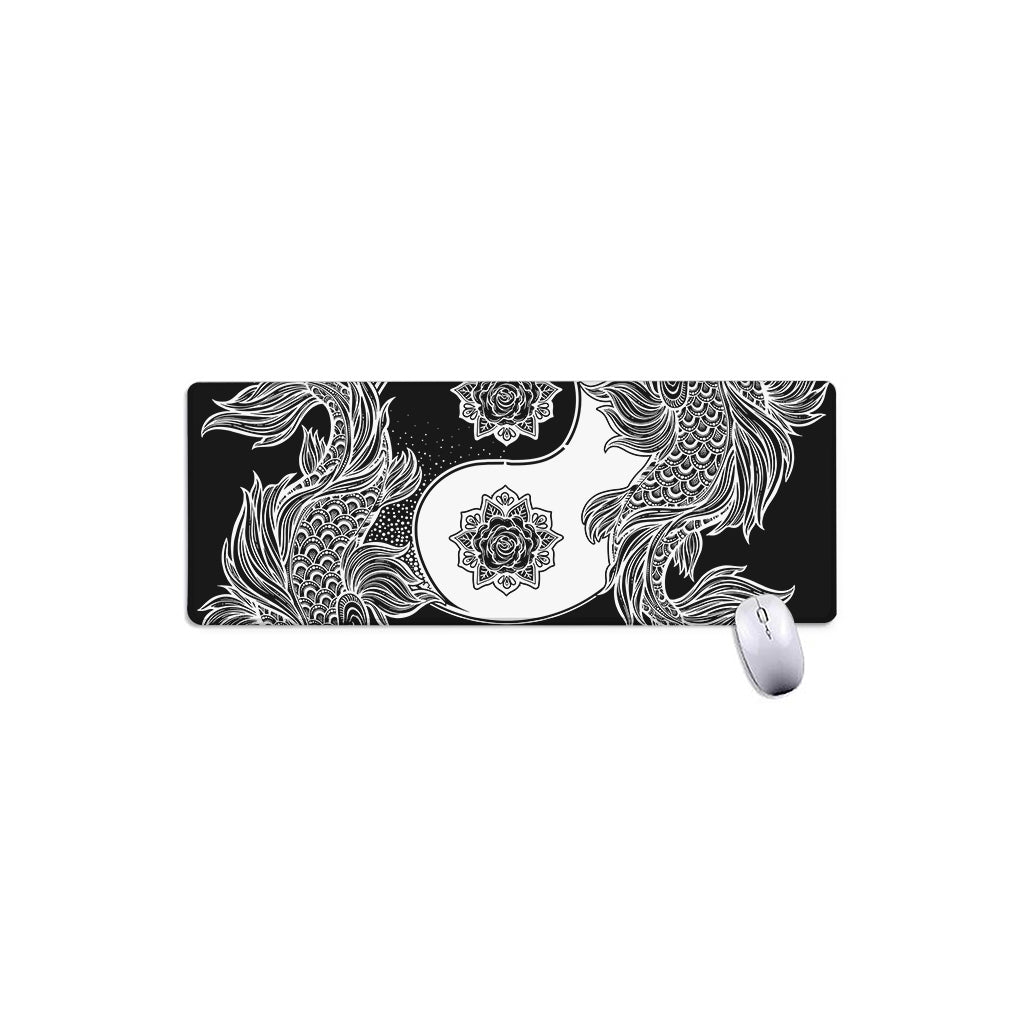Yin And Yang Koi Carp Fish Print Extended Mouse Pad