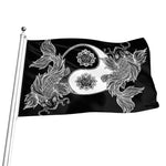 Yin And Yang Koi Carp Fish Print Flag