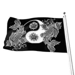 Yin And Yang Koi Carp Fish Print Flag