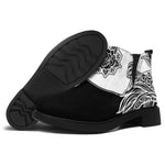 Yin And Yang Koi Carp Fish Print Flat Ankle Boots