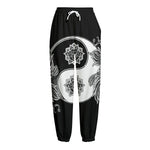 Yin And Yang Koi Carp Fish Print Fleece Lined Knit Pants
