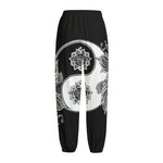 Yin And Yang Koi Carp Fish Print Fleece Lined Knit Pants