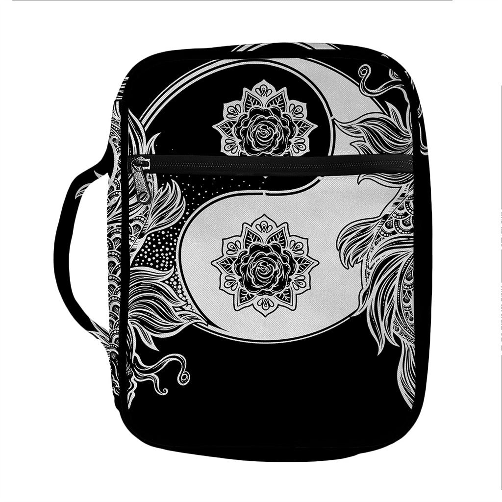 Yin And Yang Koi Carp Fish Print Front Pocket Bible Bag