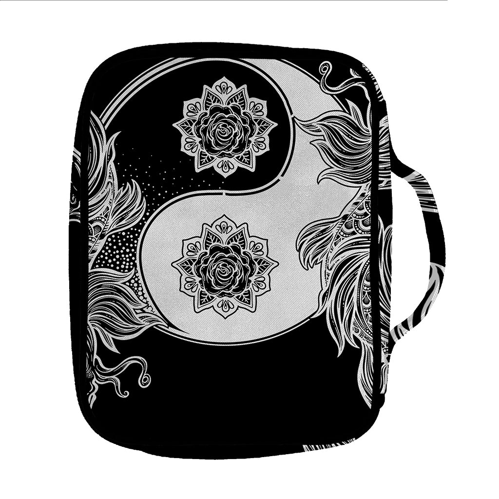 Yin And Yang Koi Carp Fish Print Front Pocket Bible Bag
