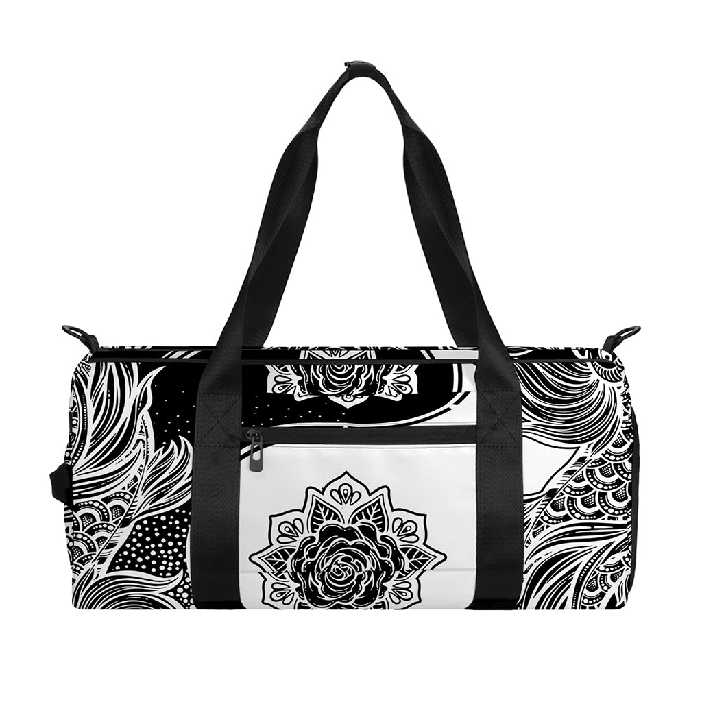 Yin And Yang Koi Carp Fish Print Gym Bag