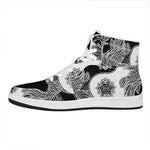 Yin And Yang Koi Carp Fish Print High Top Leather Sneakers