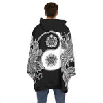 Yin And Yang Koi Carp Fish Print Hoodie Blanket