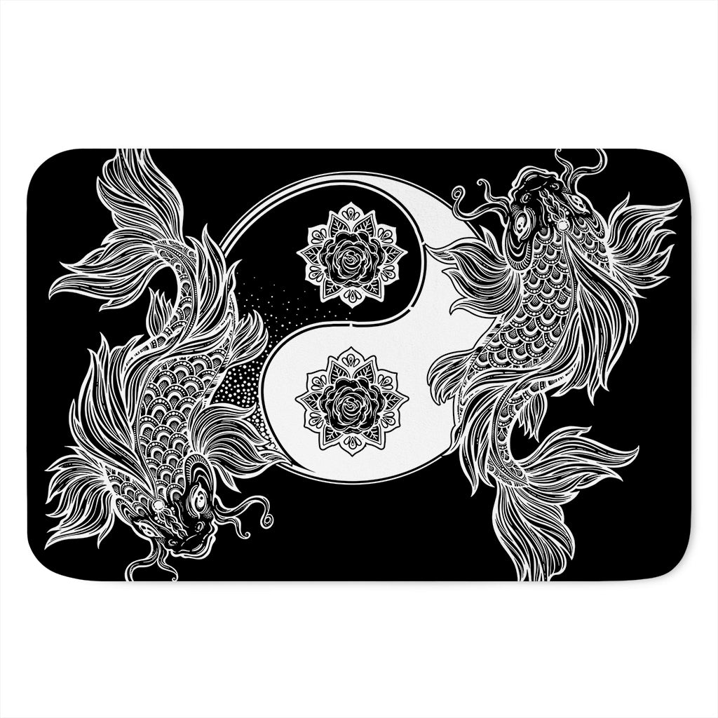 Yin And Yang Koi Carp Fish Print Indoor Door Mat
