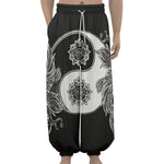 Yin And Yang Koi Carp Fish Print Lantern Pants