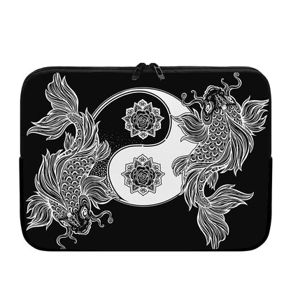 Yin And Yang Koi Carp Fish Print Laptop Sleeve